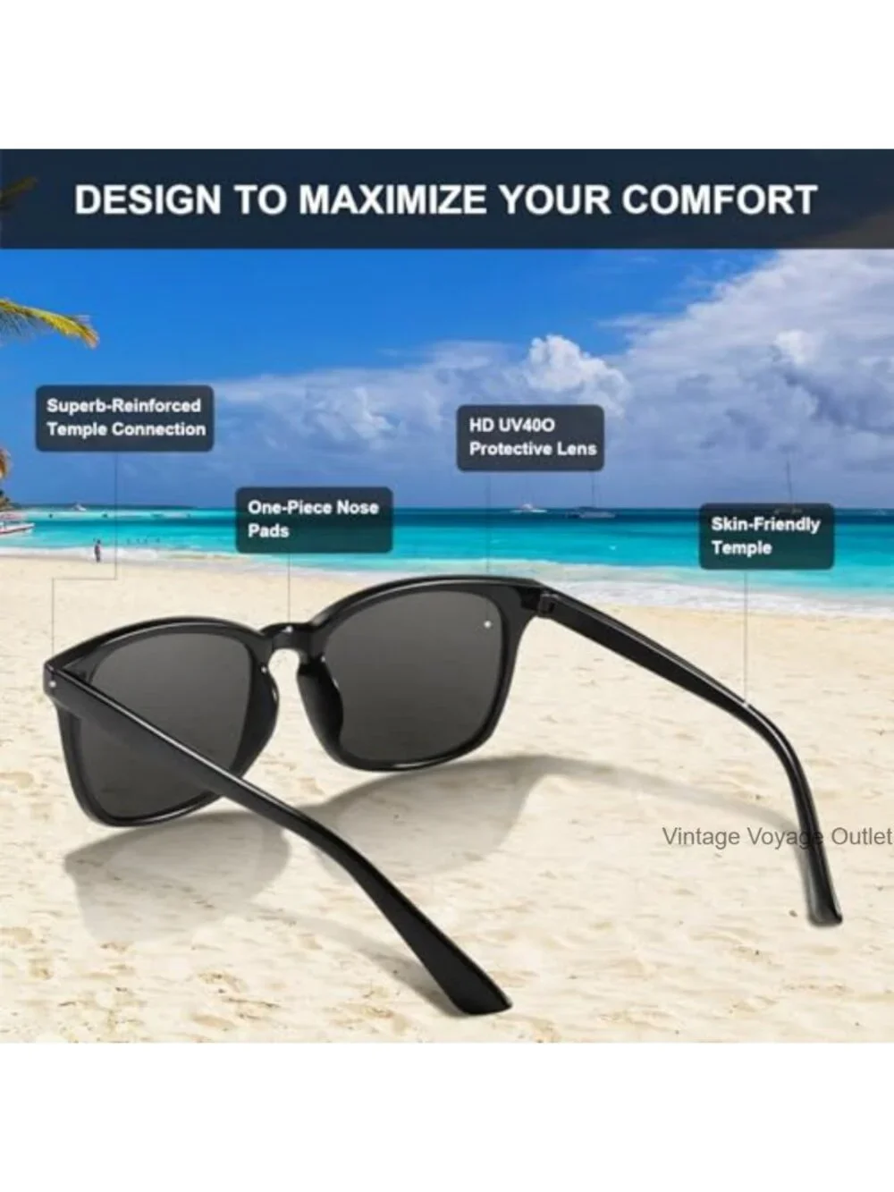 Retro UV400 Protection Sunglasses for Women Men, Polarized Classic Stylish